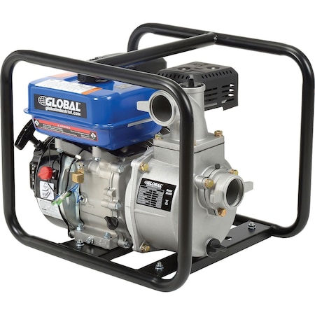 Global Industrial 7HP Portable Gasoline Water Pump, 2 Intake/Outlet 761202